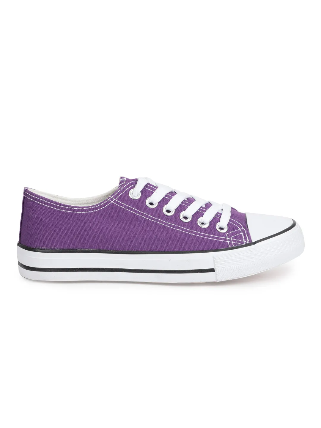 Purple Canvas Lace Up Sneakers (TC-CAN1-PUR)