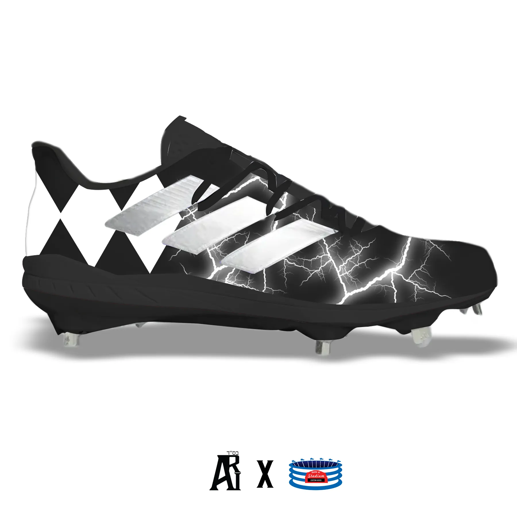 "Black Ranger" Adidas Adizero Afterburner 8 Cleats