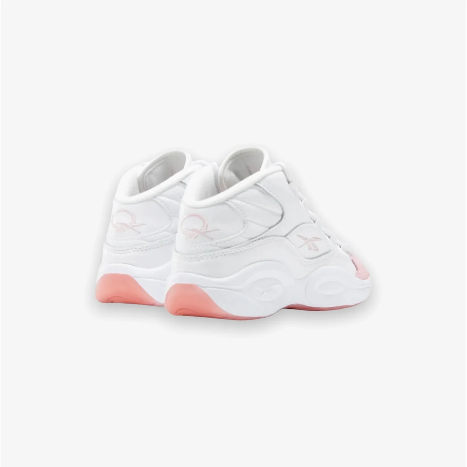 Reebok Question Mid White Pink Glow Pre School Sizes GX9365