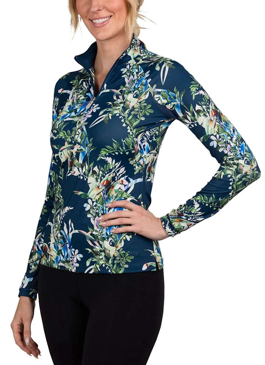 Sailor Blue Botanical Long Sleeve Sun Shirt