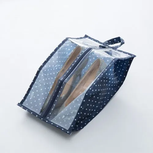 Shoe Travel Storage Bag With Zipper Closure and PVC Clear Window