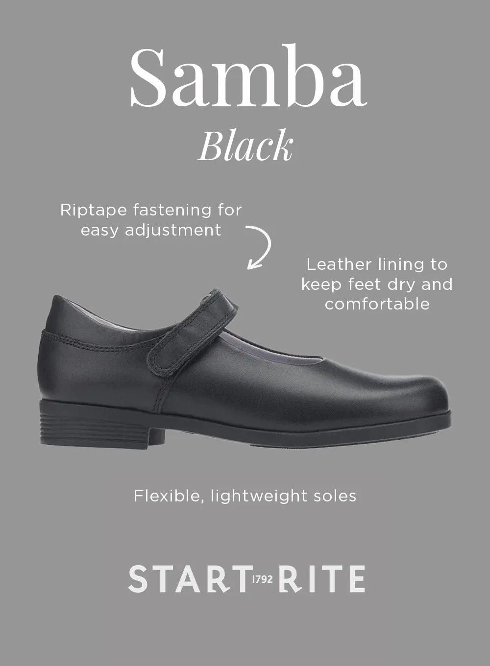 Start Rite Samba School Shoe in Black