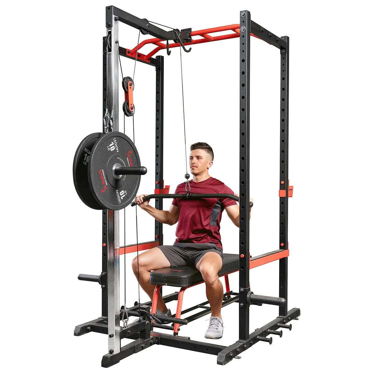 Sunny Strength™ Stretch Training Machine Lat Pulldown Pulley System Attachment for Power Racks