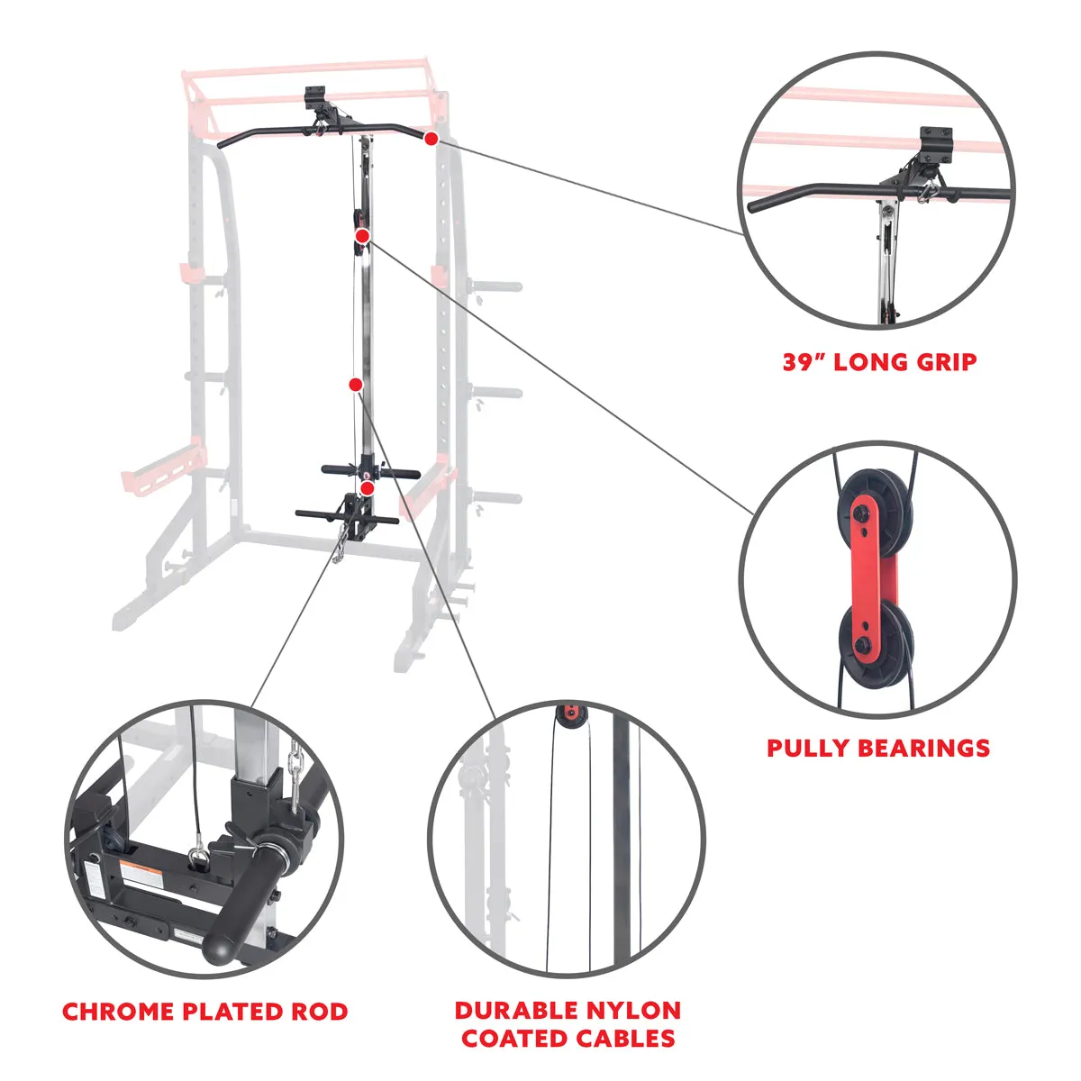 Sunny Strength™ Stretch Training Machine Lat Pulldown Pulley System Attachment for Power Racks