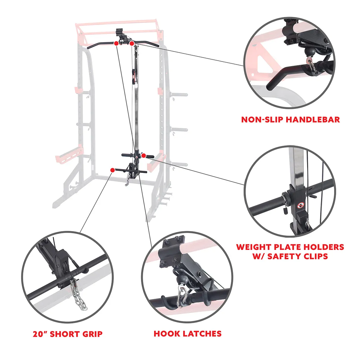 Sunny Strength™ Stretch Training Machine Lat Pulldown Pulley System Attachment for Power Racks