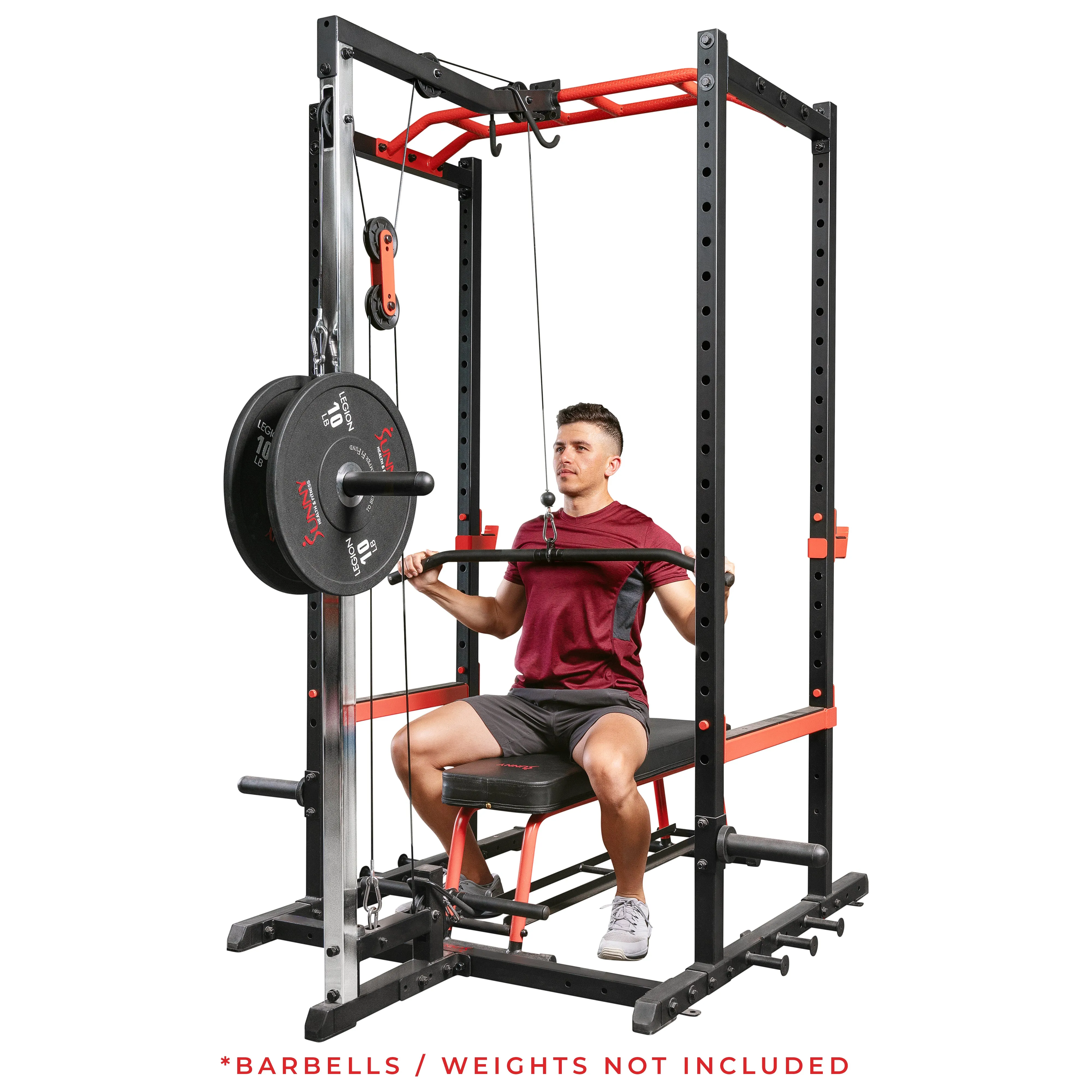 Sunny Strength™ Stretch Training Machine Lat Pulldown Pulley System Attachment for Power Racks