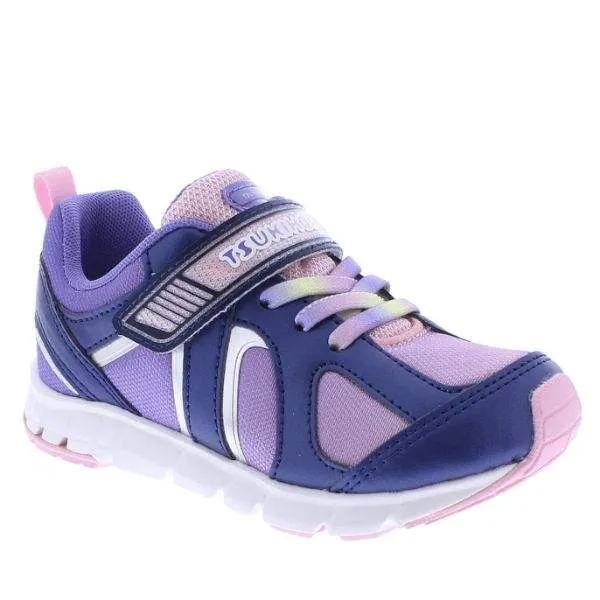 Tsukihoshi Rainbow Navy Pink Girls Running Shoes (Machine Washable)