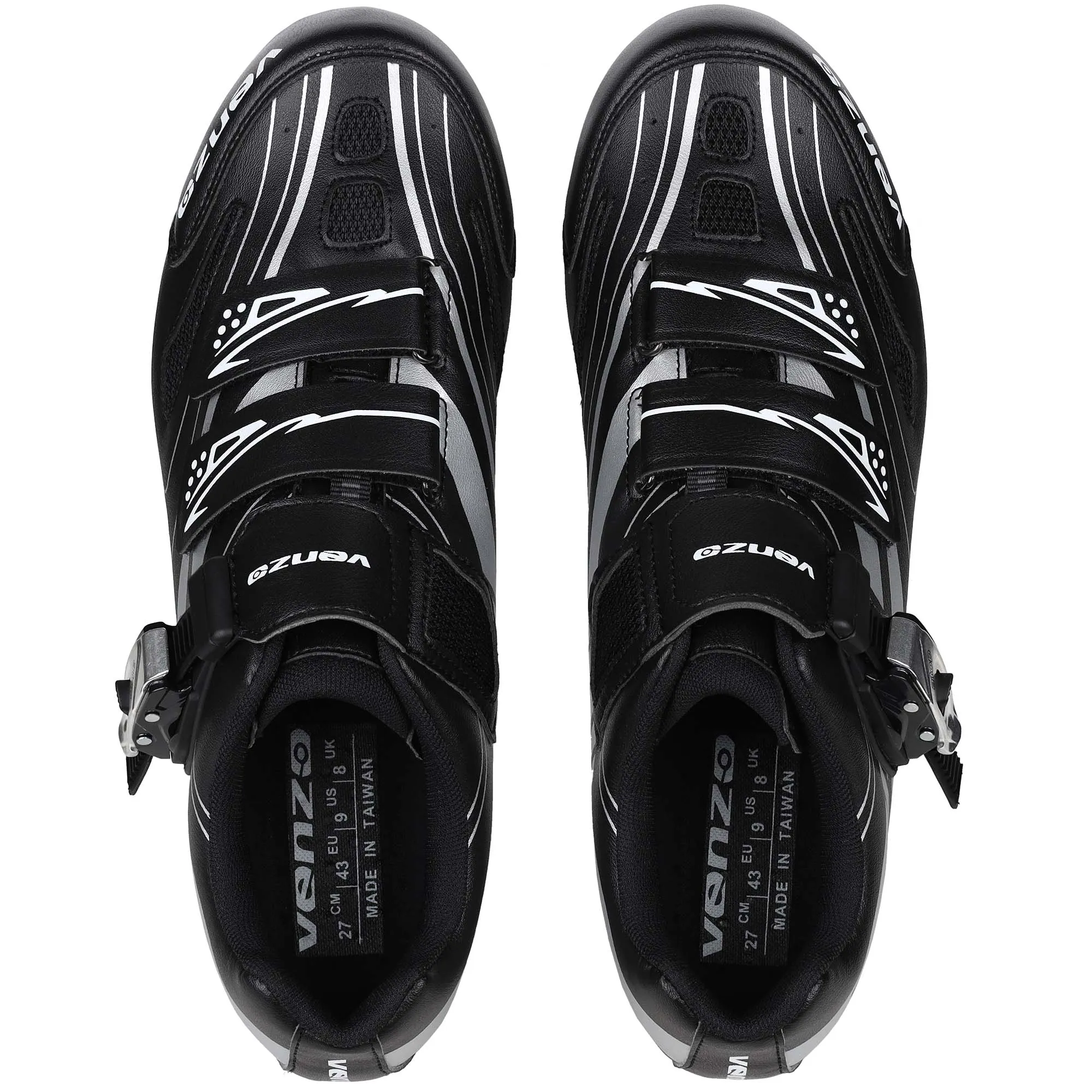 Venzo RX Road Bike Compatible with  SPD SL Look Cycling Shoes and Look Delta Indoor Cleats Black Size 47