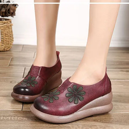 Wedge Handmade Women Retro shoes| Gift Shoes