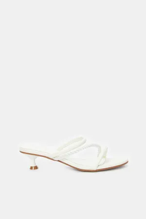 Women White Rope Trim Sandal