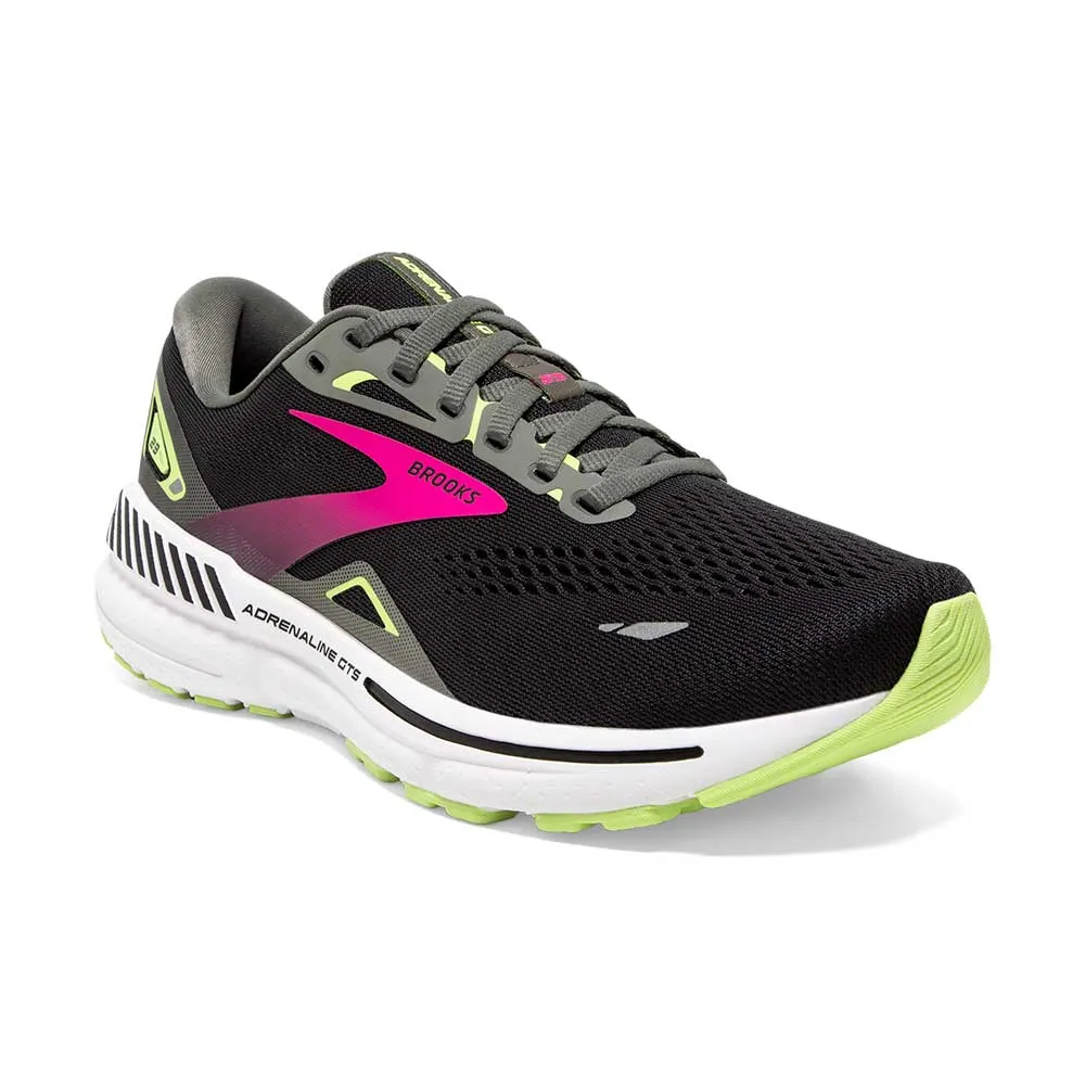 Women's Adrenaline GTS 23 Running Shoe - Black/Gunmetal/Sharp Green- Regular (B)