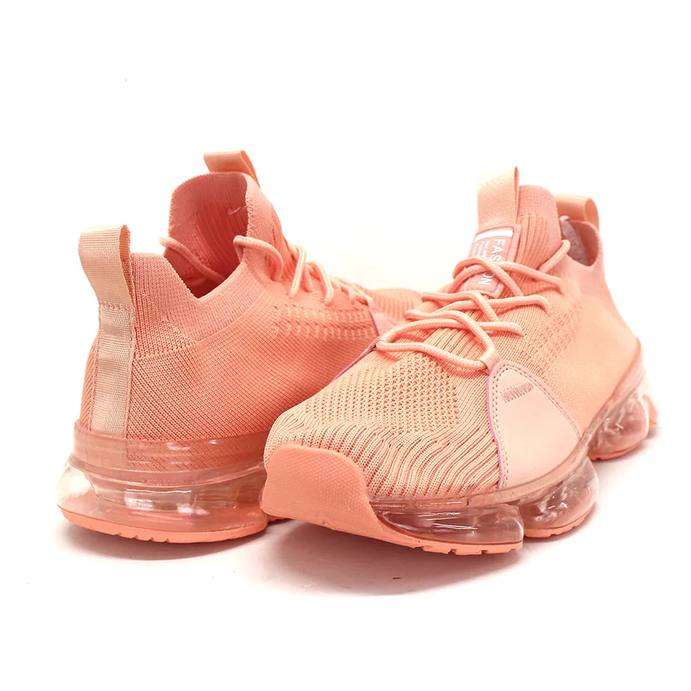 Women's Knitted Running Shoes,Peach