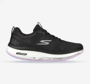 Women's Wide Fit Skechers 124933  Go Walk Workout Walker Trainers - Black/Lavender