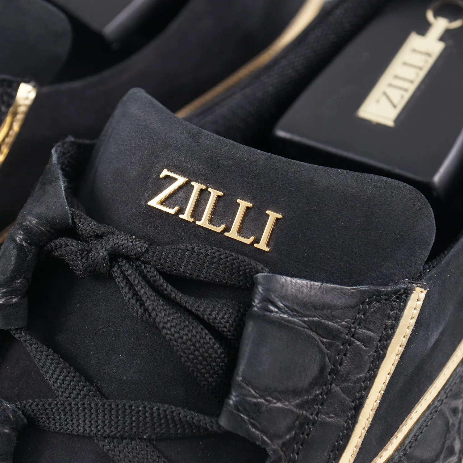 Zilli Matte Crocodile and Nubuck Calf Sneakers